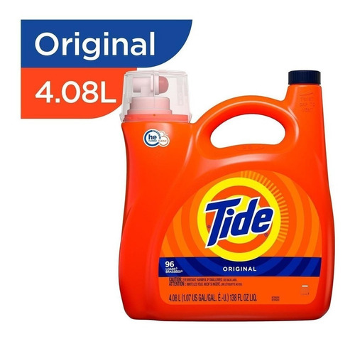Imagen 1 de 10 de Detergente Tide Orange Concentrado He Original 96ld 4,08lt