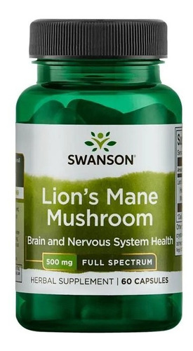 Lion´s Mane Mushroom Hongo Melena Deleón 60cáp/500mg Swanson