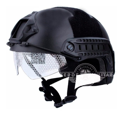 Casco Táctico Airsoft Gotcha Poli Paintball Con Goggle Lente