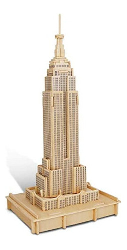 3d Natural El Rompecabezas De Madera Del Empire State Buildi