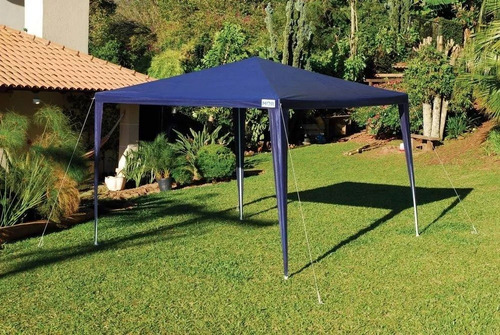 Tenda Praia Gazebo Base 3x3 Azul Mor Camping C/ Sacola
