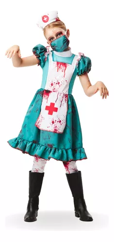 Fantasia Vestido Enfermeira Zumbi Menina Halloween Infantil