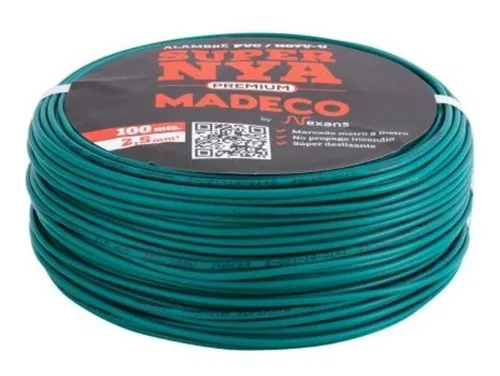 Alambre De Cobre Aislado Premium (h07v-u)2,5 Mm2 100m Verde