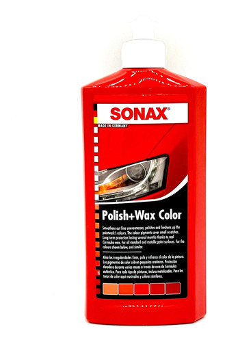 Sonax Polish & Wax Cera Color Rojo