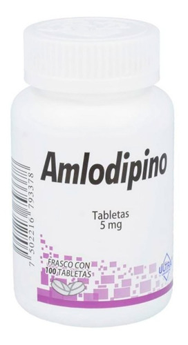 Imagen 1 de 1 de Amlodipino 5 Mg C/100 Tab Ultra
