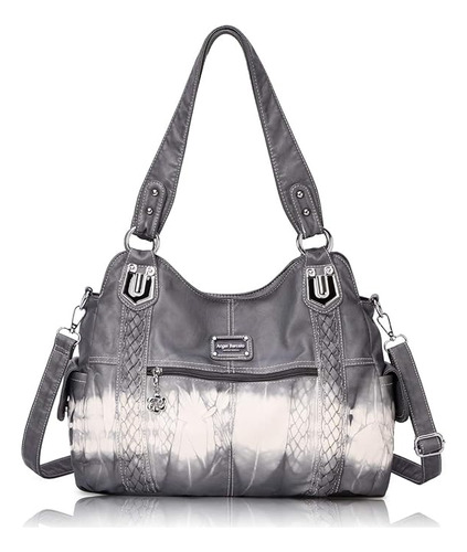 Bolsos De Mujer Grande De Cuero De Pu-gris