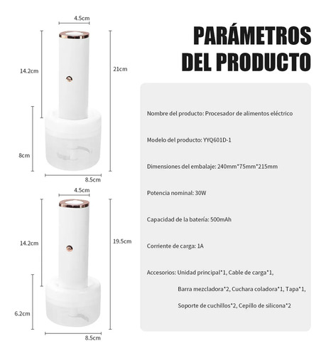 Batidora De Inmersión Licuadora Manual 4 En 1