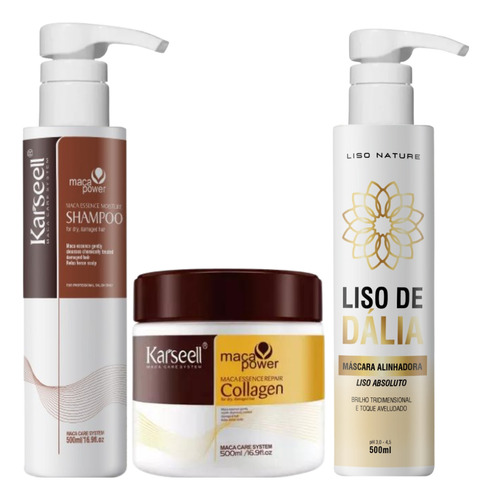 Máscara Com Shampoo Karseell Mais Progressiva Liso De Dália