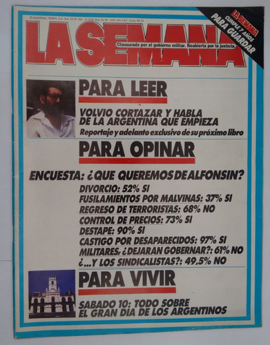 La Semana Cortazar En Argentina Reportaje Alfonsin Dic. 1983