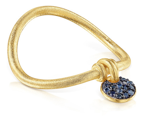 Anillo Luna De Plata Vermeil Y Zafiros Luah Tous