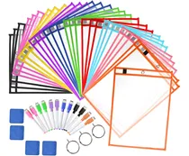 Comprar Paquete De 30 Protectores De Hojas Bolsillos De Borrado...