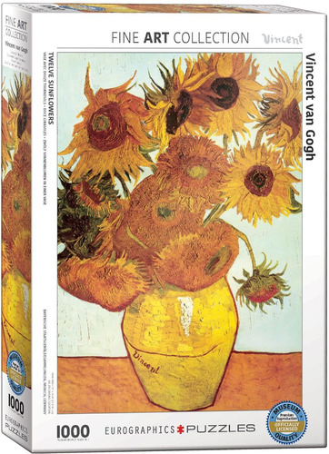 12 Girasoles Van Gogh Arte Rompecabezas 1000pz Eurographics