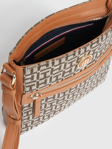 Bolsa Crossbody Con Monograma De Mujer Tommy Hilfiger Café