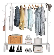Comprar Perchero Para Perchas Facil De Armar Con Estante Showroom