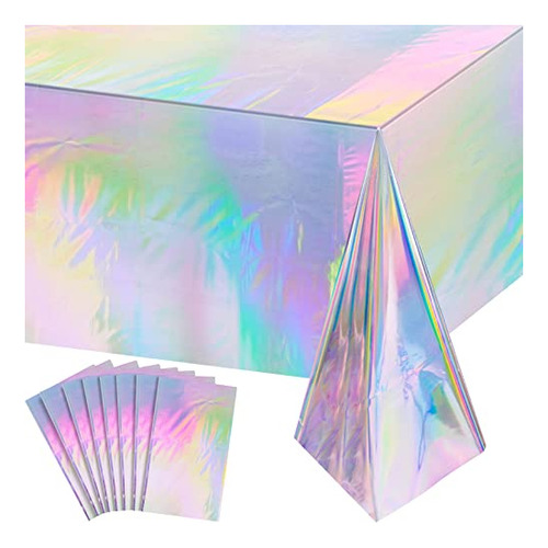 4 Pack Iridescence Plastic Tablecloths Desechable Dnhrw