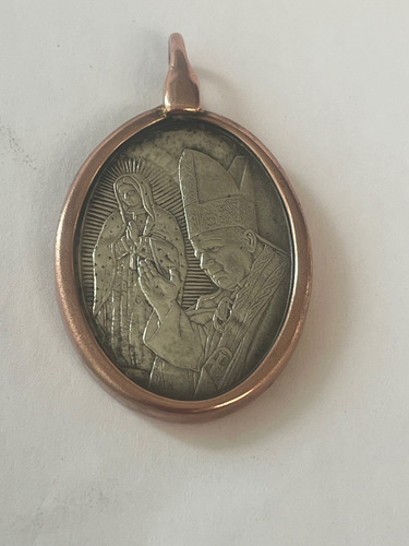 Medalla De Plata Virgen Guadalupe Jesús Cristo Plateado (Usado)