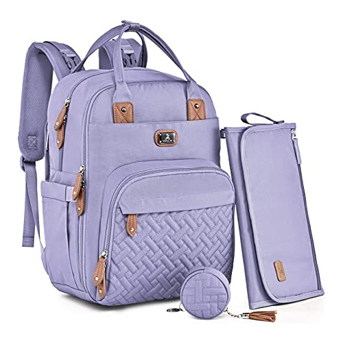 Diaper Bag Backpack With Portable Changing Pad, Pacifie...