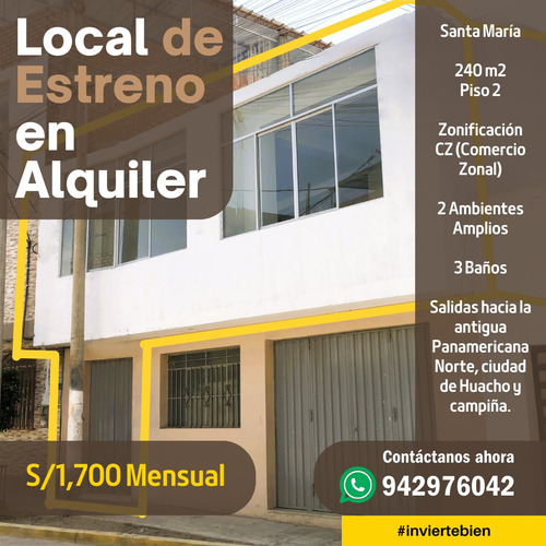 Local De Estreno En 2do Piso Con 240 M2 A 1700 Soles