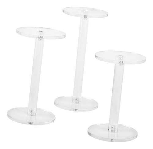 3 Soportes Redondos De Acrílico Para Exhibición De