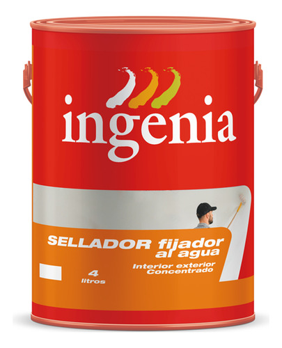 Sellador Fijador Al Agua Ingenia X 4 Litros - Pintumm