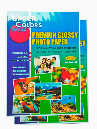 Papel Fotografico 135 Gr, Premium, A4 X 100 Unidades