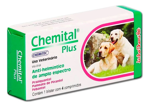 Chemital Cães Plus C/4 Comprimidos 660mg - Chemitec