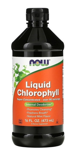 Now Foods Clorofila Liquida Sabor Natural A Menta 473ml  Sfn