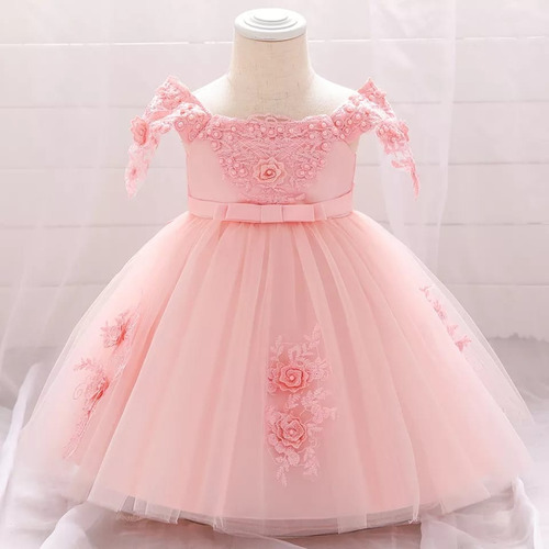 Vestido De Bebé De Fiesta Mini-mi Modelo Isabella Rosa