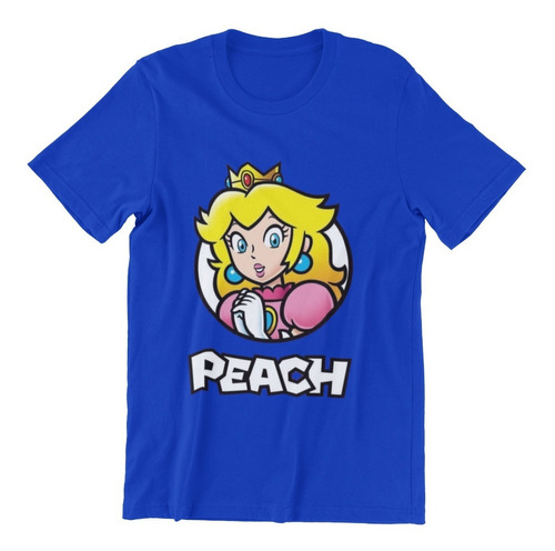 Polera Unisex Mario Bros Peach Princesa Algodon Estampado