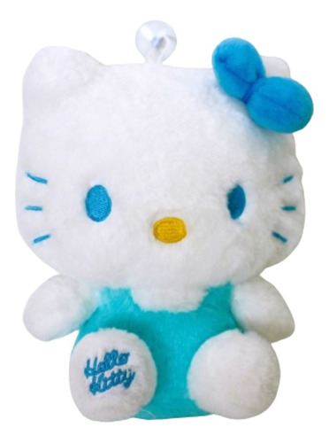 Peluche Suave De Hello Kitty 23 Cm Blanco Con Azul 