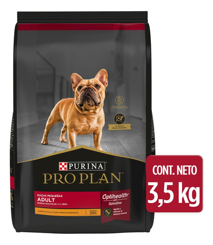 Alimento Pro Plan OptiHealth Pro Plan para perro adulto de raza  pequeña sabor pollo y arroz en bolsa de 3.5kg