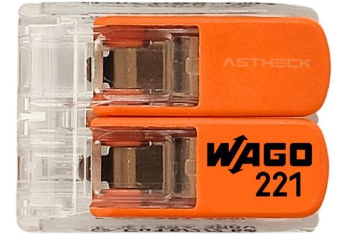 Conector Emenda Wago 2 Vias 4mm Transparente - 221-412-10pçs