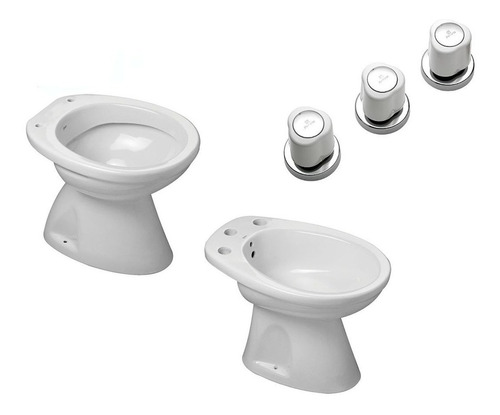 Juego De Baño Inodoro Corto Bidet Griferia - Italiana Pe