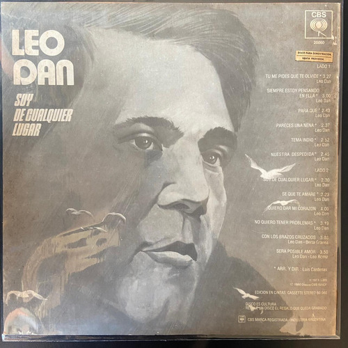 Imagen 2 de 4 de Vinilo Leo Dan Soy De Cualquier Lugar Che Discos