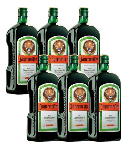 Combo Caja 6 Licores Jagermeister 1750 Ml