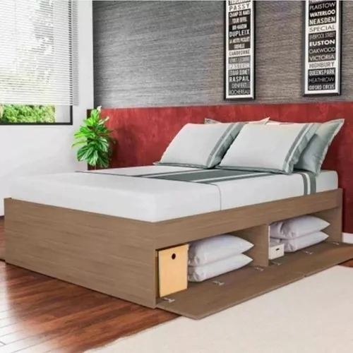 Cama Plaza Y Media Con Cajones