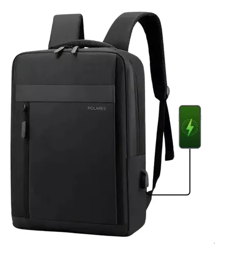 Mochila Notebook Até 15.6 Executiva Saída USB Modelo Premium Polares Cor Preto Executivo — R$ 37,99 em Mercado Livre