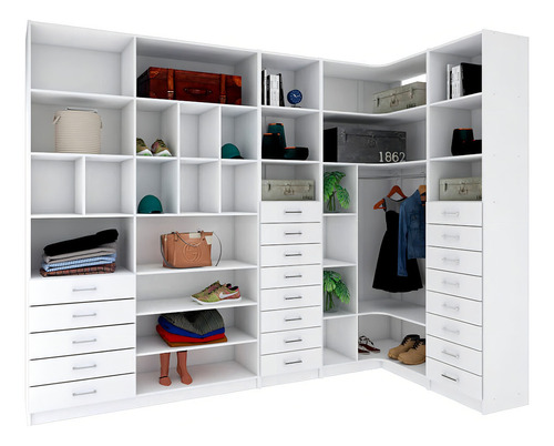 Kit Closet Com Gaveteiros E Cabideiro A 2,40 M380.b Cor Branco