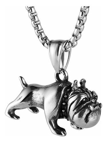 Collar Con Dije De Bulldog Ingl S  Colgante De Acero Inoxid