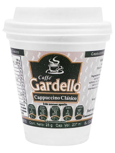 Café Instantáneo Gardello 8oz Cappuccino Clásico Con 20 Pzas