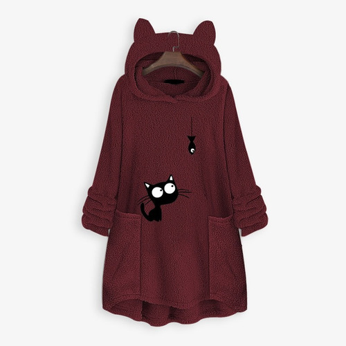 Imagen 1 de 3 de Felpa Lindo Suéter Coreano Moda Gato Bordado