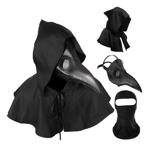 Mascara Y Capa De Plague Doctor Con Pico De Nariz Larga P...