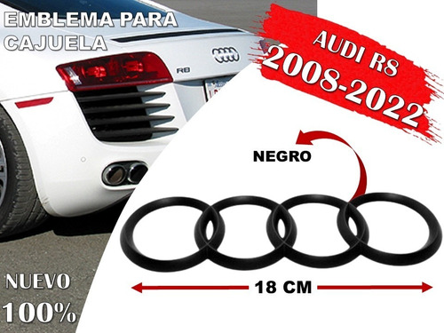 Emblema Para Cajuela Audi R8 2008-2022 Color Negro