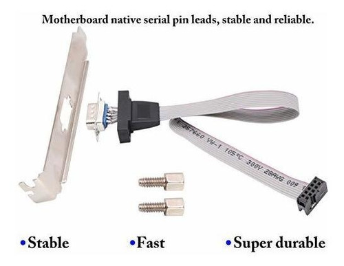 Adaptador Db9 Rs232 Para Placa Base, 1 Puerto, 10p, 12in