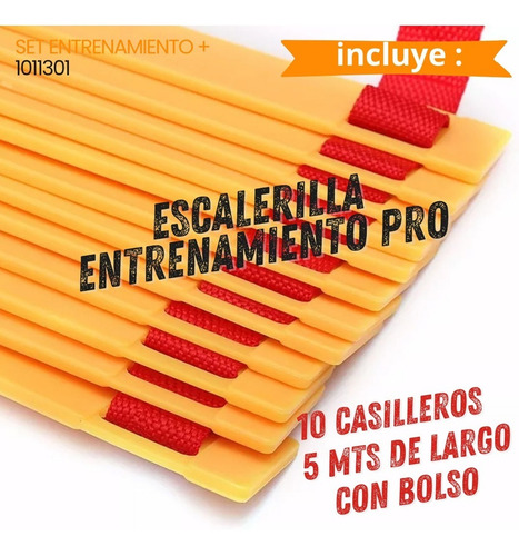 Imagen 7 de 10 de Set Escalera Entrenamiento + 6 Conos + 6 Platos Futbol Crazy