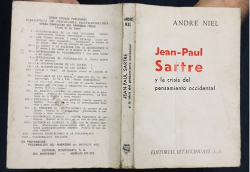 Jean Paul Sartre La Crisis Dl Pensamiento. Andre Niel 1a. Ed