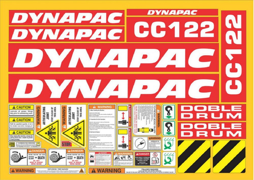 Kit De Calcomanías Para Dynapac Cc122