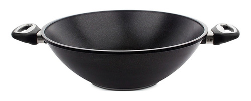 Wok Amt Gastroguss 36 Cm Con Asas Antiadherente Aleman Color Negro