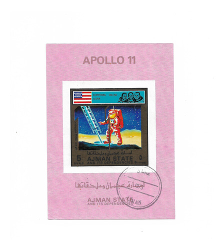 Astrofilatelia - Apollo 11 - Bloque Temático - Ajman 1975 -