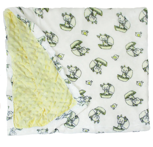 Cobija Para Bebé Calientita Frazada Suave Cobertor Infantil Color Amarillo Felpa